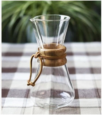 FeiC 1pc Chemex style 1-3Cups Classic Series Glass Coffee Maker for barista drip coffee